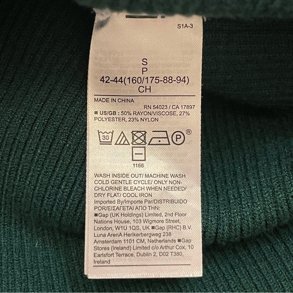 Banana Republic Green Ribbed Mock Neck Bolero Sleeves Shrug Sweater - Picture 8 of 8